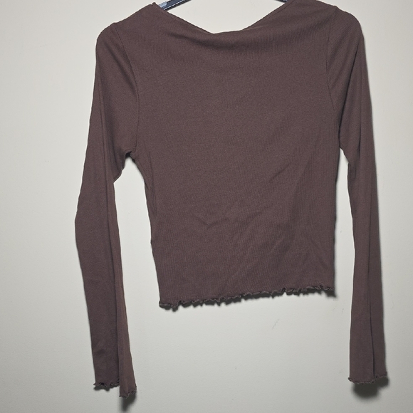 Noisy May Chocolate Brown Long Sleeve Top - Picture 6 of 6
